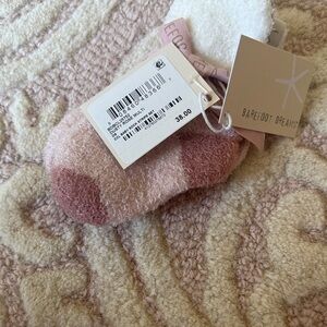Barefoot Dreams Baby Sock Stripe Set - Dusty Rose & Cream
